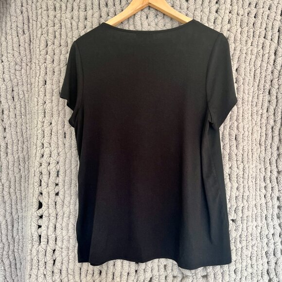 Alex & Lili Black V-Neck Short Sleeve Top – Size Medium | - Picture 5 of 8
